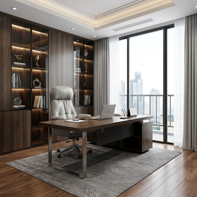 Ghế xoay giám đốc văn phòng bọc da blak, grey: SG - 3808 - $hienthicat